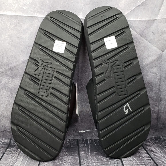 NEW Puma Mens Slides, Sz. 12 great cushion sole. Black and gold - Picture 4 of 6